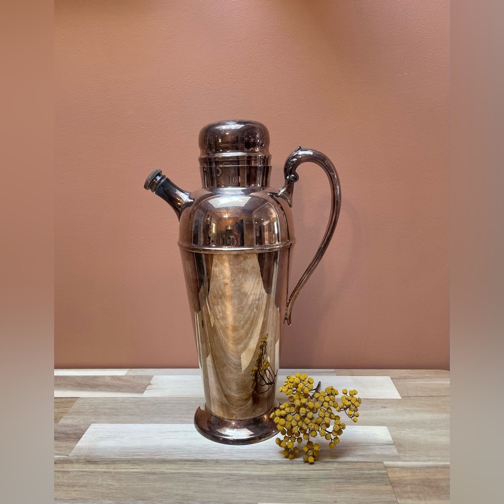 Vtg Birks Primrose Plate EP Copper 12" Cocktail Shaker BM Mounts